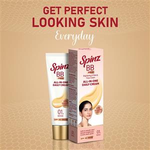 Spinz BB Pro Brightening & Beauty Face Cream with SPF 20 PA Beige 01 All-in-One Daily Cream with Silky